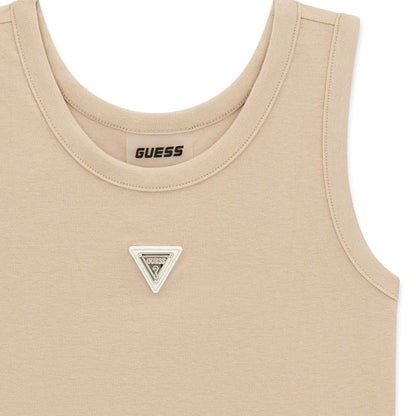 Топ Guess за Момиче в Бежово и Черно с Метално Лого